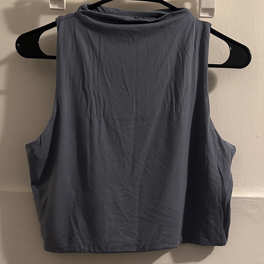 Klassy Network Sleeveless Dusty blue Tank Top